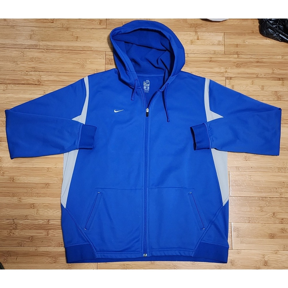 Nike Therma Fit Full Zip Jacket Hoodie Sweatshirt Mens XXL Blue Gray 337347